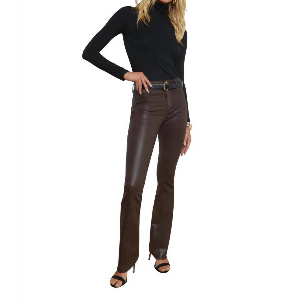 L'AGENCE Ruth Coated High Rise Expresso Brown Coated Jeans NEW